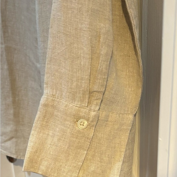 Talbots Linen Wheat Shirt, Size M - Picture 6 of 9